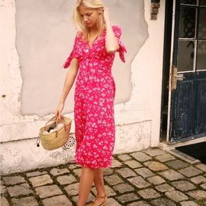 Rouje Laura dress red floral GUC size 36